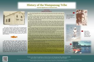 Poster telling the story of the Great Trout and the history of the Wampanoag Tribe on Santuit Pond.